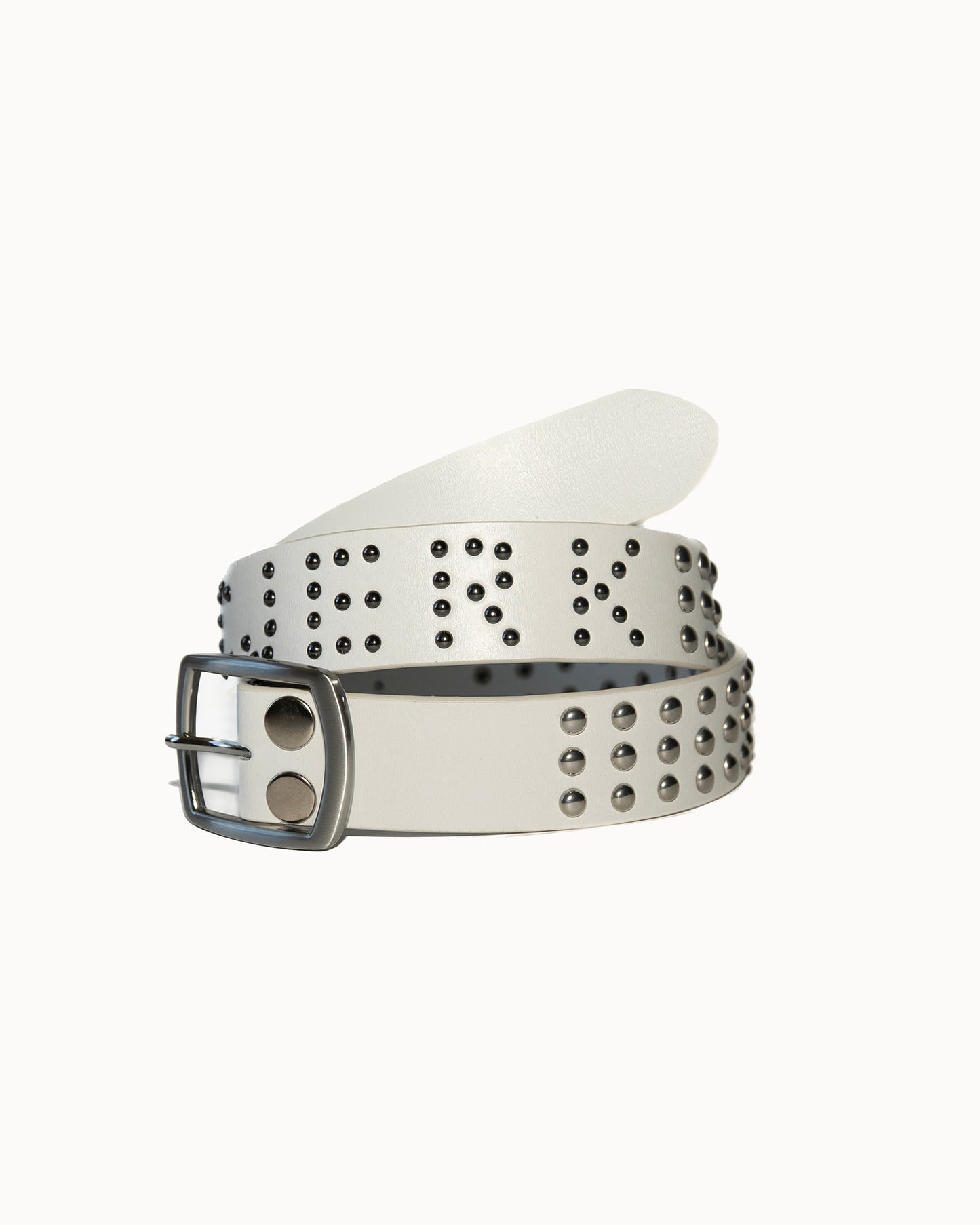 White Atomic Jerk Studded Belt