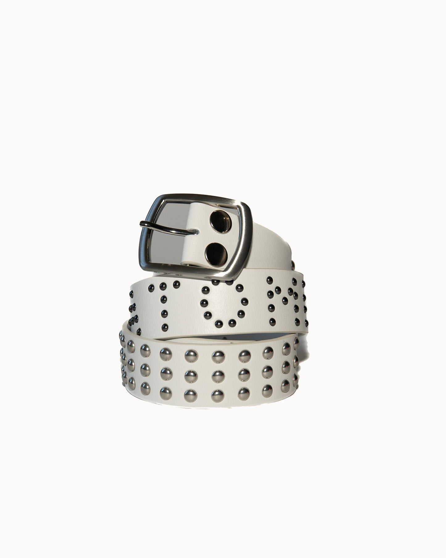 White Atomic Jerk Studded Belt