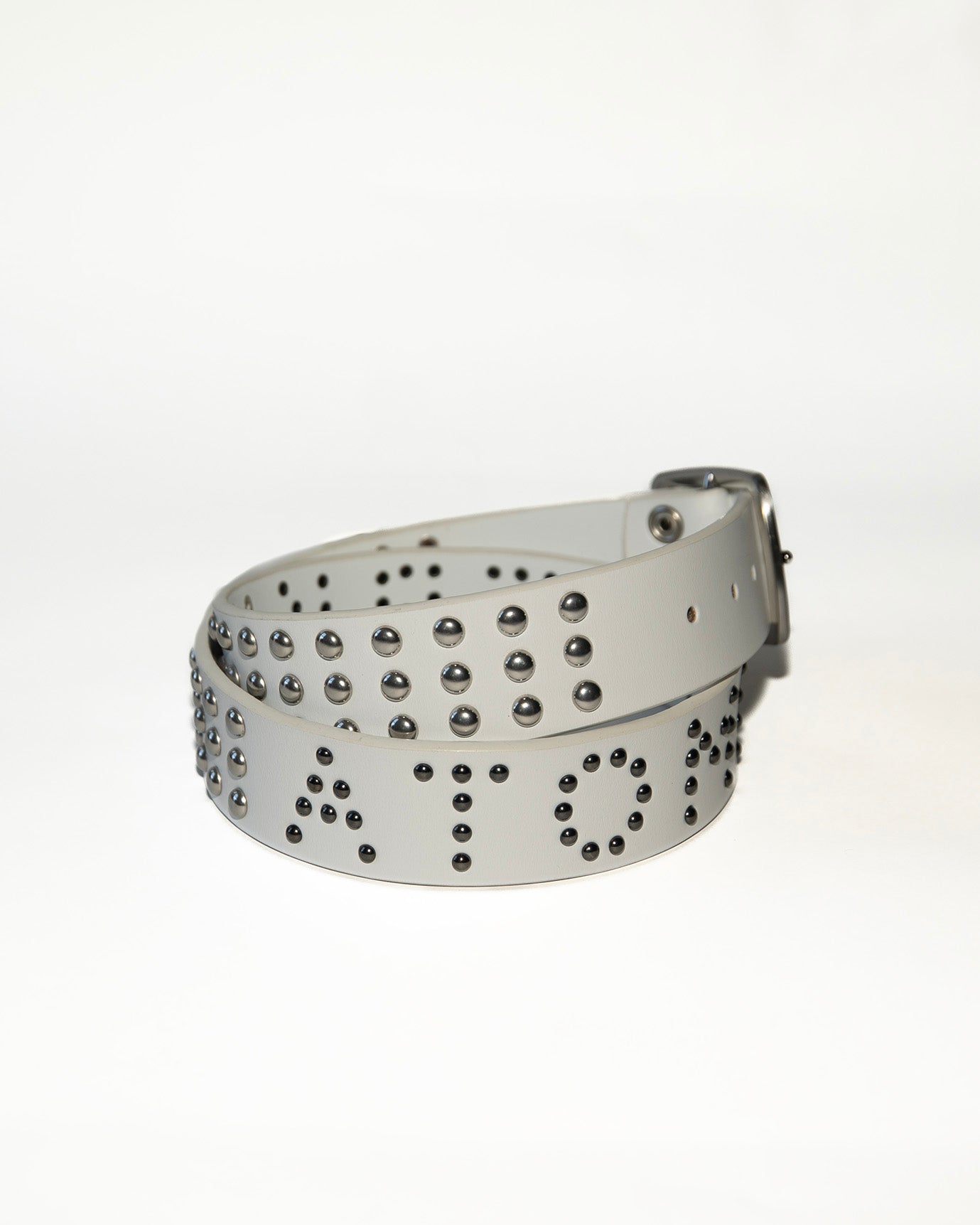 White Atomic Jerk Studded Belt