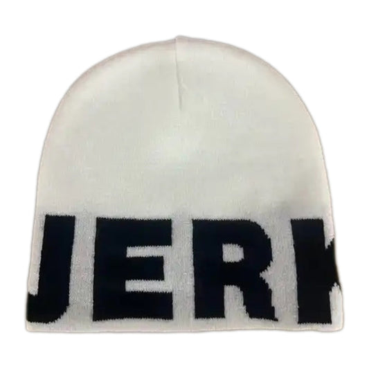 WHITE JERK Skull Beanie